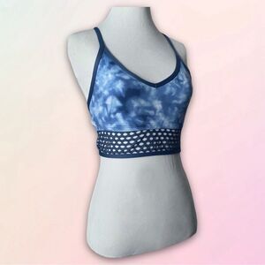 VS Pink, Blue Marble/Tie Dye, Racerback, Mesh Bottom, Ultimate Sport Bra